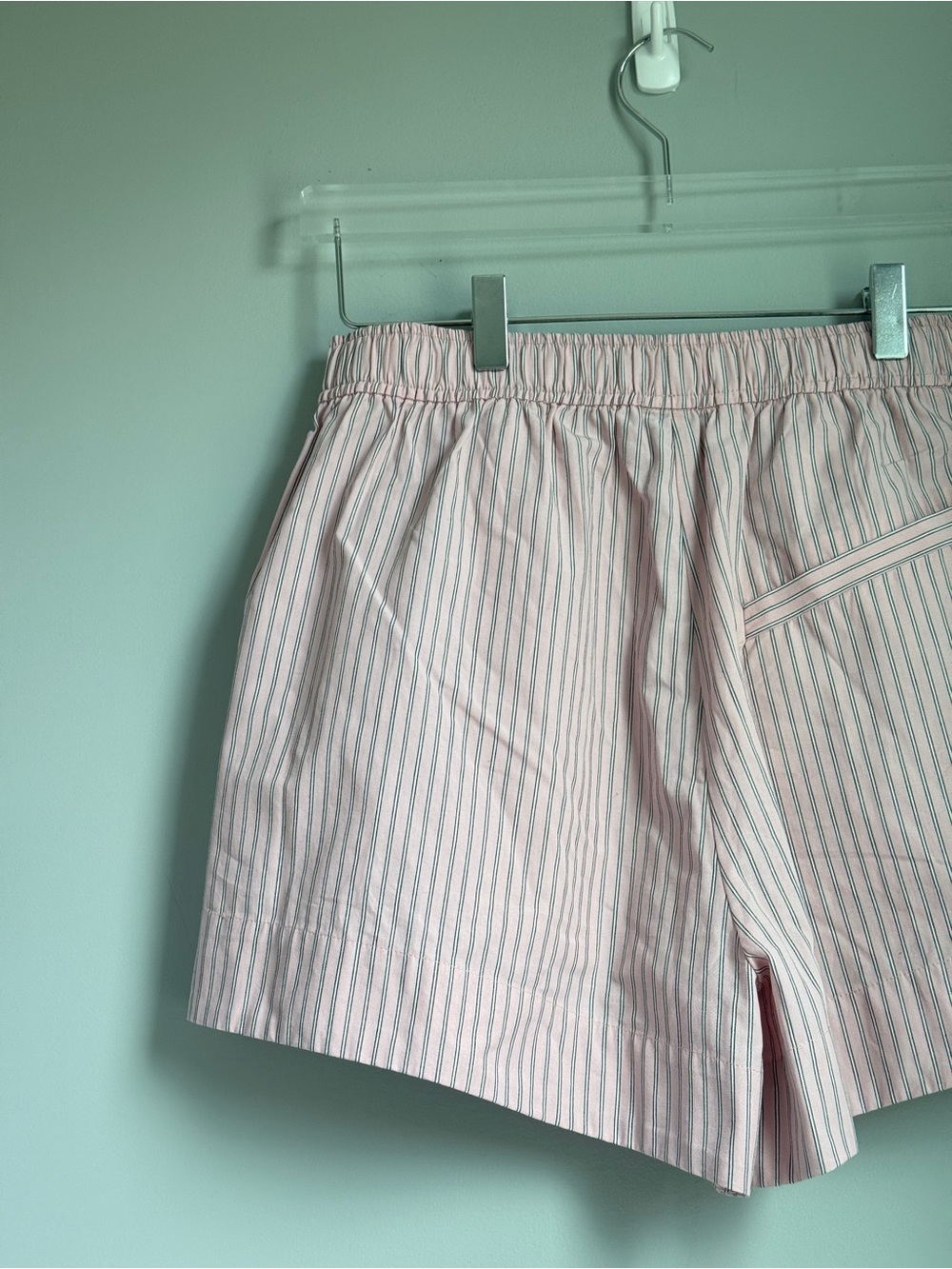GANNI Pink Striped Elasticated Organic Cotton Boxer Shorts Size Small/4 NWOT new - Picture 6 of 8